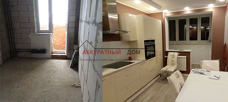 Фото ремонта в новостройке в Москве. До и после